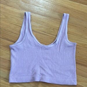 Urban Outfitters Light Purple Ribbed Sleeveless Crop Tank